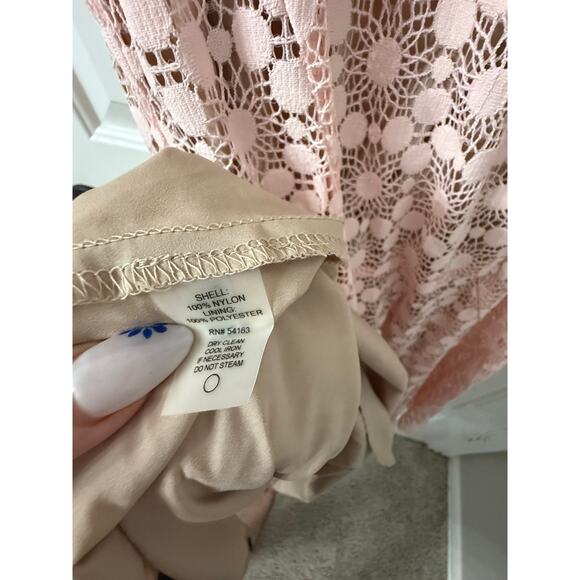 Tommy Hilfiger Pink Floral Lace Fit & Flare Dress | Size 6 - Picture 4 of 6